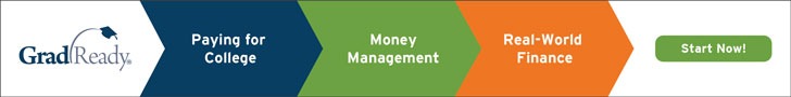 GradReady Web Banner. A personal financial literacy tool created specifically for busy students who want to learn more about managing their finances. Start Now.