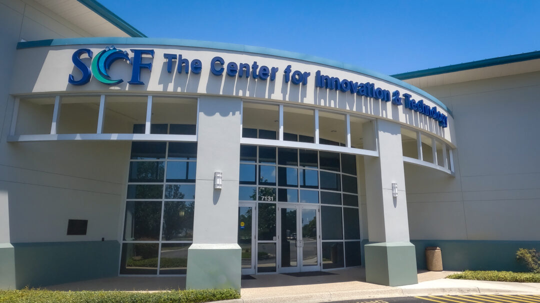 The Center for Innovation & Technology at SCF Lakewood Ranch hosts administrative and faculty offices, student services, testing center, classrooms, computer labs, 156-seat interactive auditorium, and multipurpose room with caterer’s kitchen.